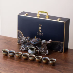 1 set, creative lazy tea set, semi-automatic dragon teapot, magnetic rotating water-conducting tea set, Chinese Kung Fu tea set