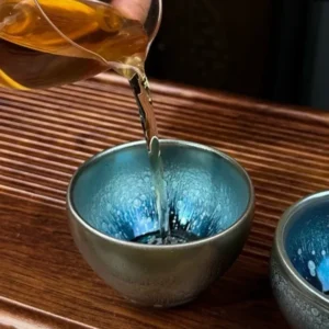 Jianzhan Ceramic Tea Cup Handmade Iron Body Chinese Gongfu Tea Set Starfield Glaze Personal Master Cup for Tea Ceremony Gift